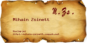 Mihain Zsinett névjegykártya